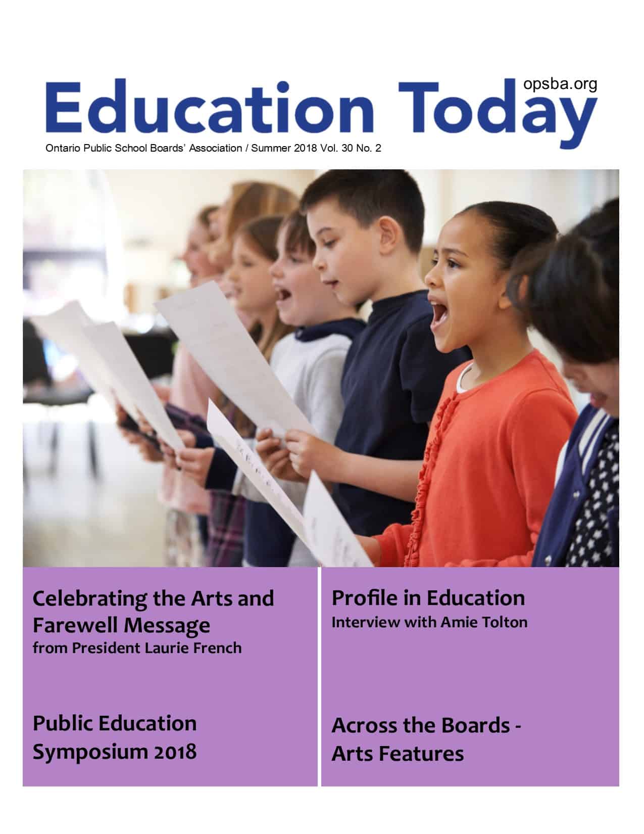 Education Today | Summer 2018 | Volume 30 Number 2