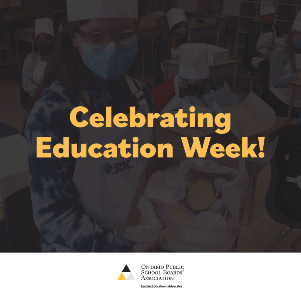 Graphic reading "Celebrating Education Week!"